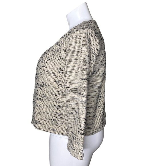 Eileen Fisher Handwoven Organic Cotton Furrows Natural Cropped Jacket, Size L - Picture 7 of 11